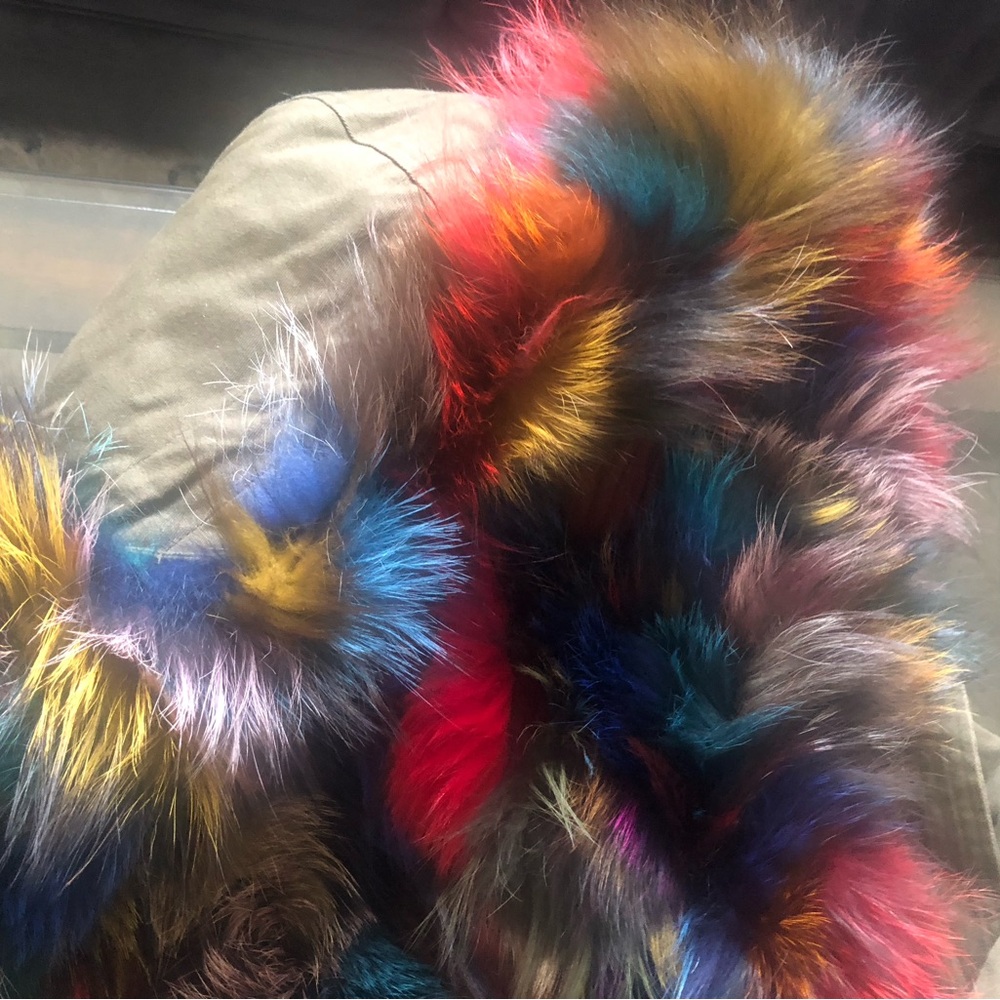 Colorful Real Fox Fur Vested - Picture 3 of 5